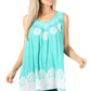 Sakkas Batik Embroidered V-Neck Sleeveless Blouse