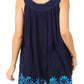 Sakkas Batik Embroidered V-Neck Sleeveless Blouse