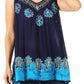Sakkas Batik Embroidered V-Neck Sleeveless Blouse