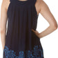 Sakkas Batik Embroidered V-Neck Sleeveless Blouse