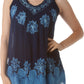 Sakkas Batik Embroidered V-Neck Sleeveless Blouse