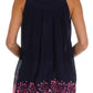 Sakkas Batik Embroidered V-Neck Sleeveless Blouse