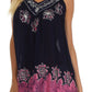Sakkas Batik Embroidered V-Neck Sleeveless Blouse
