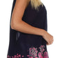 Sakkas Batik Embroidered V-Neck Sleeveless Blouse
