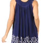 Sakkas Batik Embroidered V-Neck Sleeveless Blouse