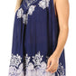 Sakkas Batik Embroidered V-Neck Sleeveless Blouse