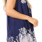 Sakkas Batik Embroidered V-Neck Sleeveless Blouse