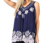 Sakkas Batik Embroidered V-Neck Sleeveless Blouse