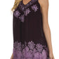 Sakkas Batik Embroidered V-Neck Sleeveless Blouse