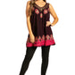 Sakkas Batik Embroidered V-Neck Sleeveless Blouse