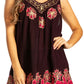 Sakkas Batik Embroidered V-Neck Sleeveless Blouse
