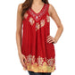 Sakkas Batik Embroidered V-Neck Sleeveless Blouse