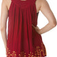 Sakkas Batik Embroidered V-Neck Sleeveless Blouse