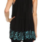 Sakkas Batik Embroidered V-Neck Sleeveless Blouse