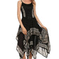 Sakkas Batik Corset Style Bodice Handkerchief Hem Dress