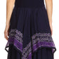 Sakkas Batik Corset Style Bodice Handkerchief Hem Dress