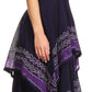 Sakkas Batik Corset Style Bodice Handkerchief Hem Dress