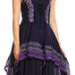 Sakkas Batik Corset Style Bodice Handkerchief Hem Dress