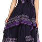 Sakkas Batik Corset Style Bodice Handkerchief Hem Dress