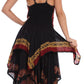 Sakkas Batik Corset Style Bodice Handkerchief Hem Dress