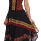 Sakkas Batik Corset Style Bodice Handkerchief Hem Dress