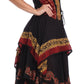 Sakkas Batik Corset Style Bodice Handkerchief Hem Dress