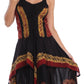 Sakkas Batik Corset Style Bodice Handkerchief Hem Dress