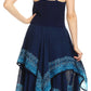 Sakkas Batik Corset Style Bodice Handkerchief Hem Dress