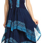 Sakkas Batik Corset Style Bodice Handkerchief Hem Dress