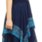 Sakkas Batik Corset Style Bodice Handkerchief Hem Dress