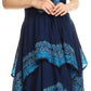 Sakkas Batik Corset Style Bodice Handkerchief Hem Dress