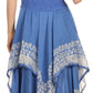 Sakkas Batik Corset Style Bodice Handkerchief Hem Dress