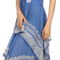 Sakkas Batik Corset Style Bodice Handkerchief Hem Dress