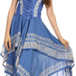 Sakkas Batik Corset Style Bodice Handkerchief Hem Dress
