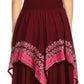 Sakkas Batik Corset Style Bodice Handkerchief Hem Dress