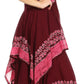 Sakkas Batik Corset Style Bodice Handkerchief Hem Dress