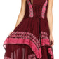 Sakkas Batik Corset Style Bodice Handkerchief Hem Dress