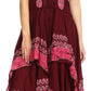 Sakkas Batik Corset Style Bodice Handkerchief Hem Dress