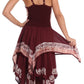 Sakkas Batik Corset Style Bodice Handkerchief Hem Dress