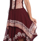 Sakkas Batik Corset Style Bodice Handkerchief Hem Dress