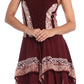 Sakkas Batik Corset Style Bodice Handkerchief Hem Dress
