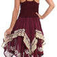 Sakkas Batik Corset Style Bodice Handkerchief Hem Dress