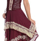 Sakkas Batik Corset Style Bodice Handkerchief Hem Dress