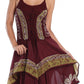 Sakkas Batik Corset Style Bodice Handkerchief Hem Dress