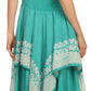Sakkas Batik Corset Style Bodice Handkerchief Hem Dress
