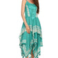 Sakkas Batik Corset Style Bodice Handkerchief Hem Dress