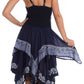 Sakkas Batik Corset Style Bodice Handkerchief Hem Dress
