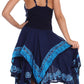 Sakkas Batik Corset Style Bodice Handkerchief Hem Dress
