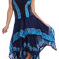 Sakkas Batik Corset Style Bodice Handkerchief Hem Dress