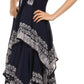 Sakkas Batik Corset Style Bodice Handkerchief Hem Dress